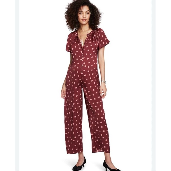 Hatch The Regina Jumpsuit Wine Camellia Floral Print, size Medium / 2 - Picture 11 of 12